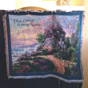 "The Lord is my Light" Psalm 27 Thomas Kinkade Throw Blanket